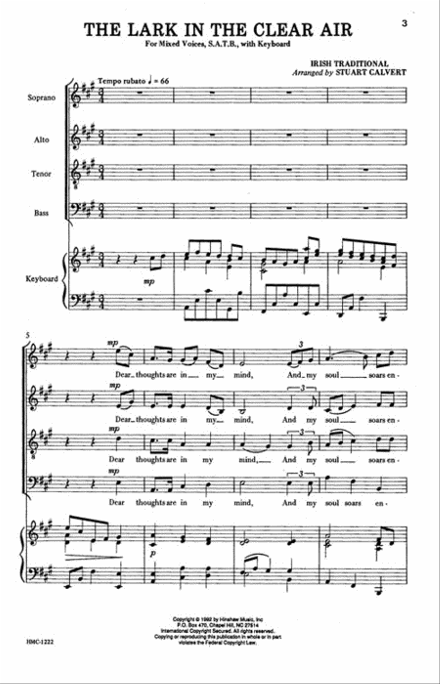 The Lark in the Clear Air 4-Part scores gallery preview page 2