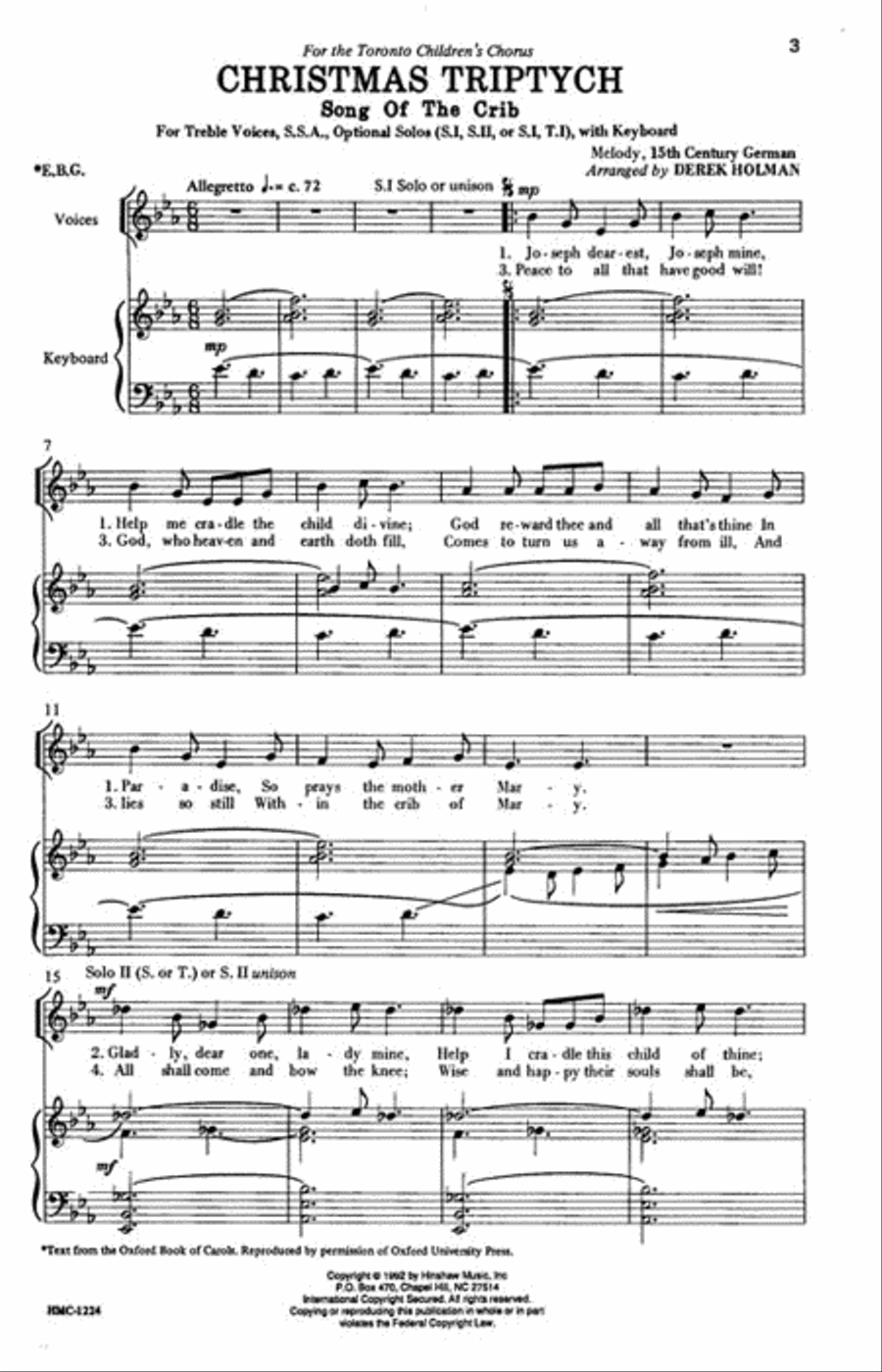 Christmas Tryptich Christmas Tryptich SSA scores gallery preview page 2