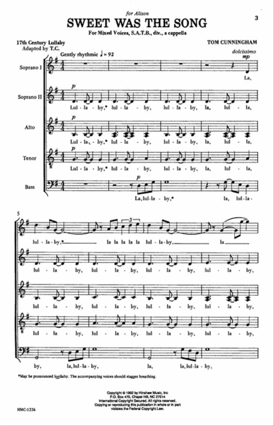 Sweet was the song Sweet was the song Divisi scores gallery preview page 2