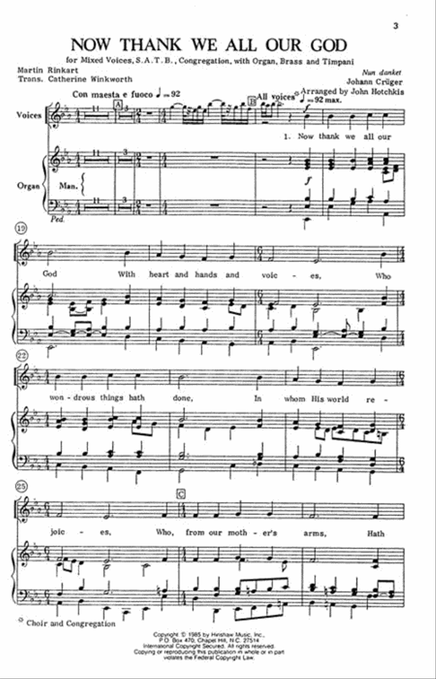 Now Thank We All Our God Now Thank We All Our God 4-Part scores gallery preview page 2