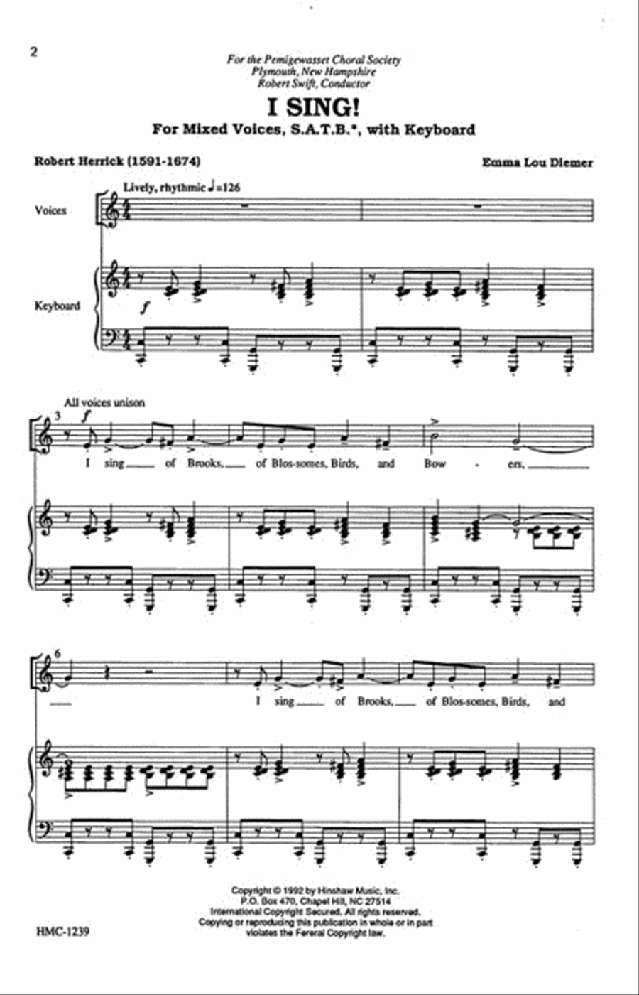 I Sing I Sing 4-Part scores gallery preview page 2