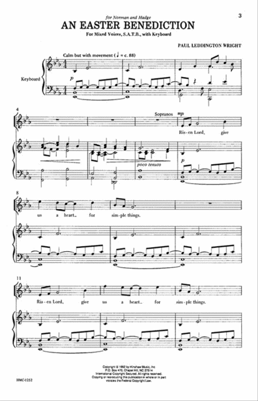 An Easter Benediction An Easter Benediction 4-Part scores gallery preview page 2