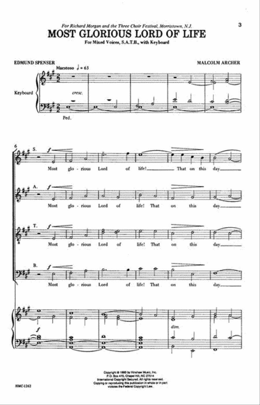 Most Glorious Lord of Life 4-Part scores gallery preview page 2