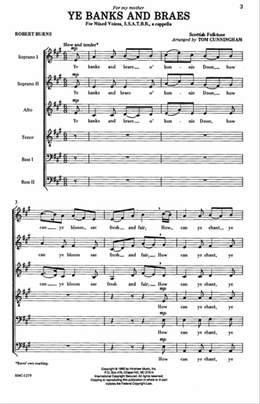 Ye Banks and Braes Ye Banks and Braes A Cappella scores gallery preview page 2