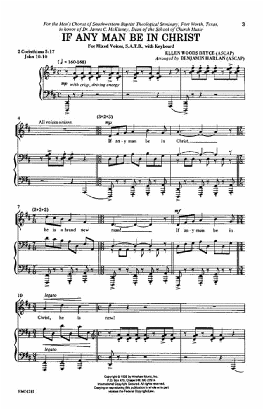 If Any Man Be in Christ If Any Man Be in Christ 4-Part scores gallery preview page 2