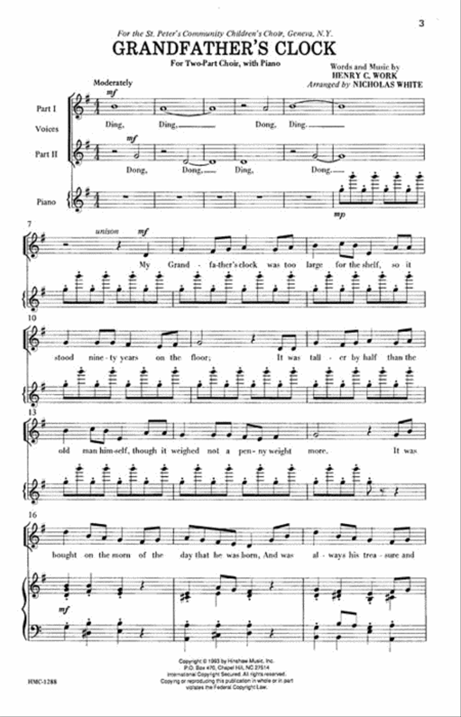 Grandfather's Clock Grandfather's Clock 2-Part scores gallery preview page 2