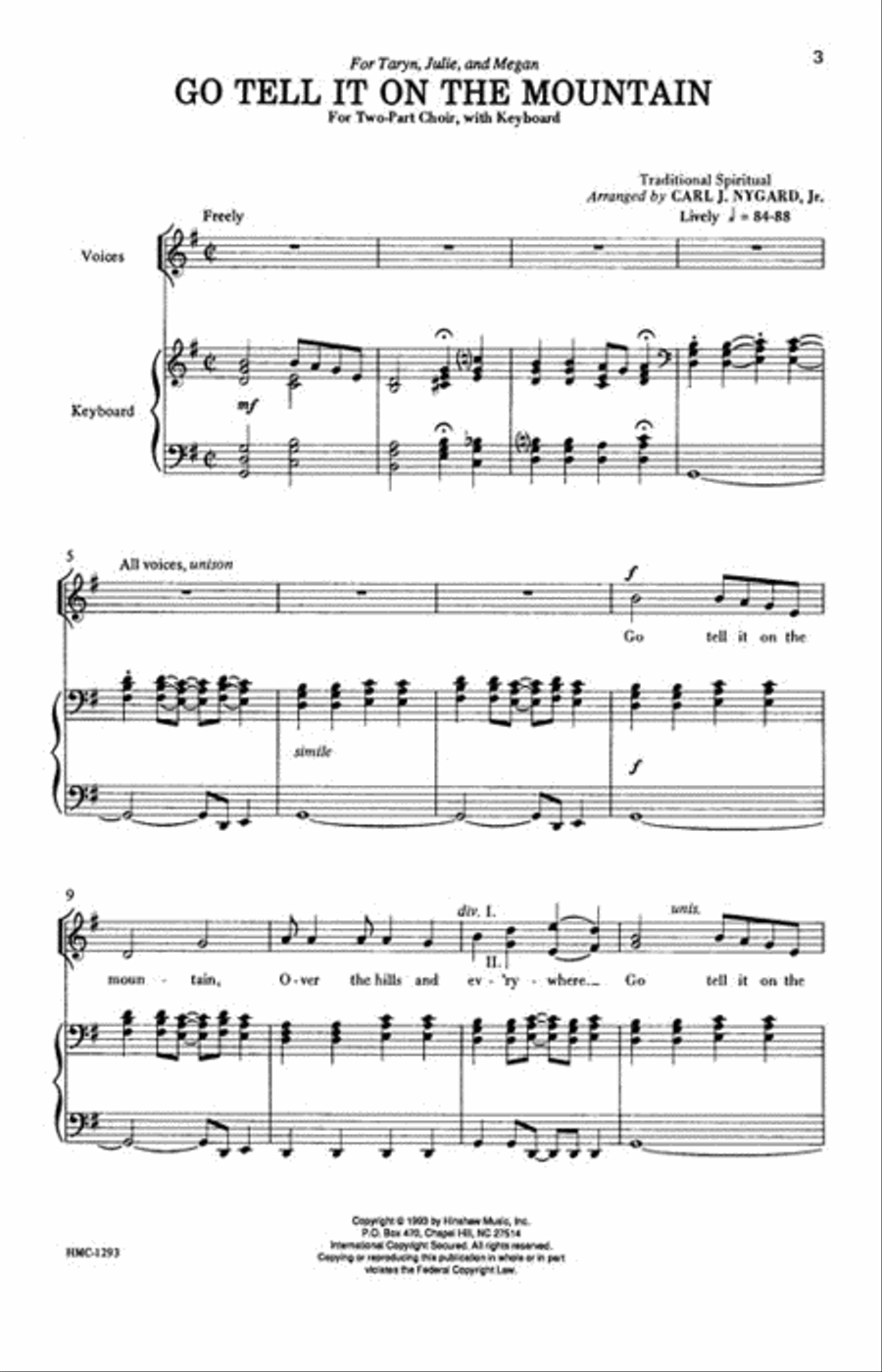 Go Tell It On the Mountain 2-Part scores gallery preview page 2