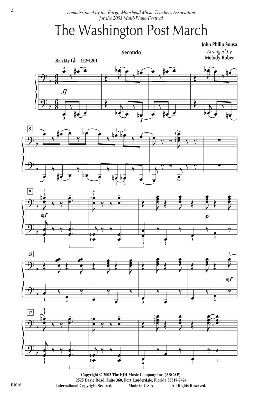 The Washington Post March Piano Solo scores gallery preview page 2