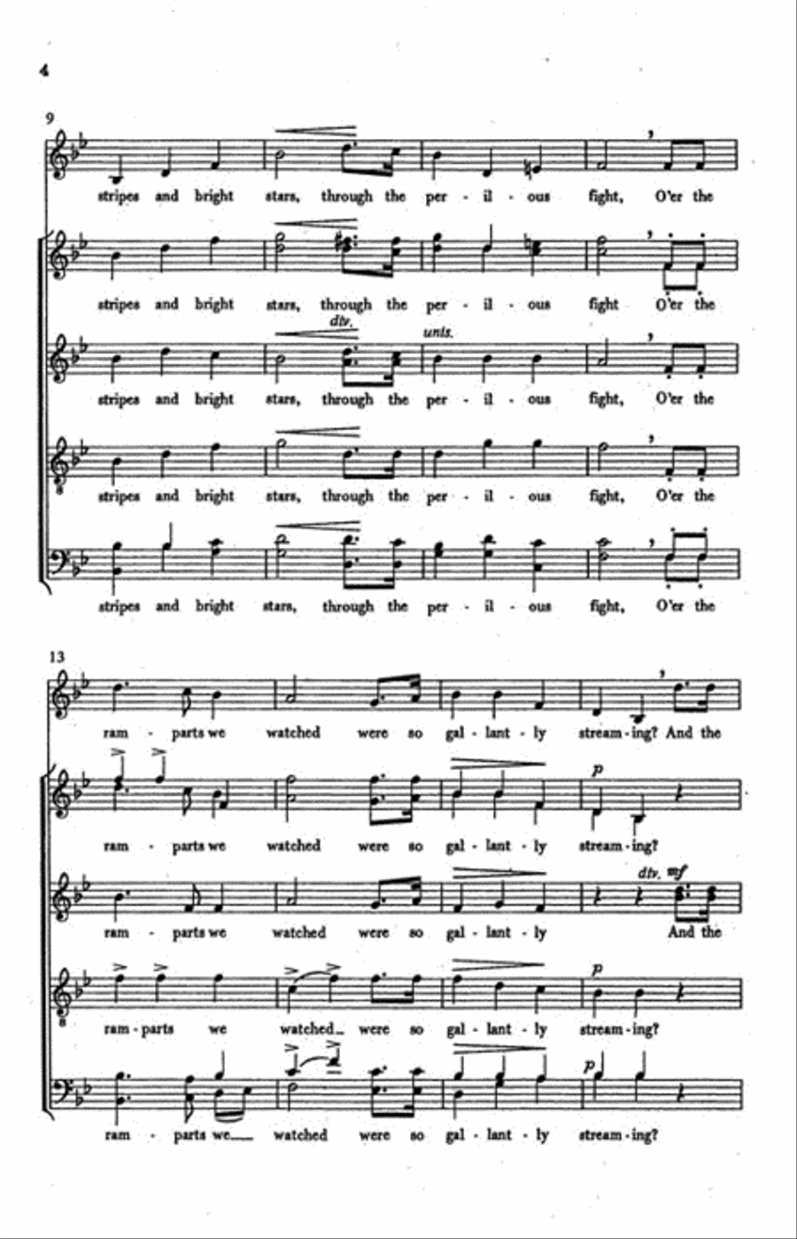 The Star Spangled Banner The Star Spangled Banner 4-Part scores gallery preview page 3