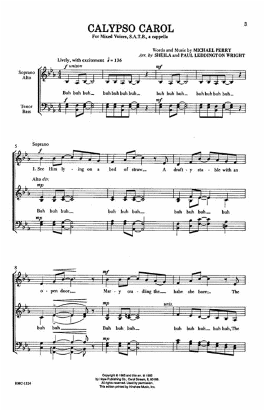 Calypso Carol Calypso Carol 4-Part scores gallery preview page 2