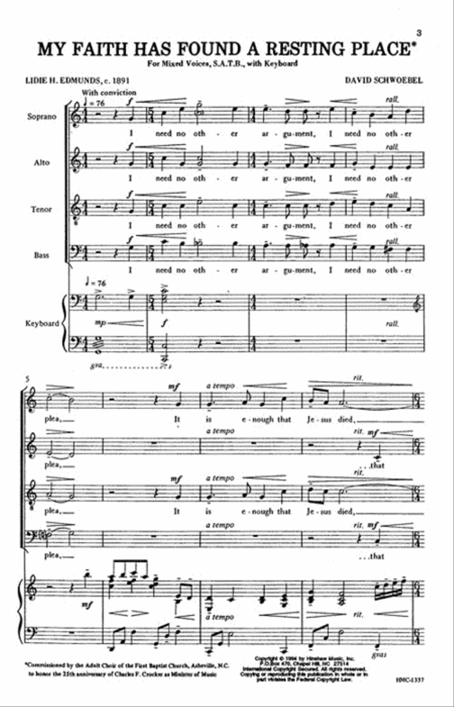 My Faith Has Found a Resting Place 4-Part scores gallery preview page 2