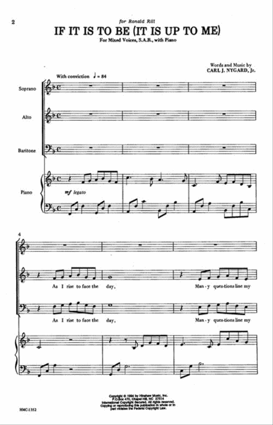 If It Is to Be (It Is Up to Me) 3-Part scores gallery preview page 2