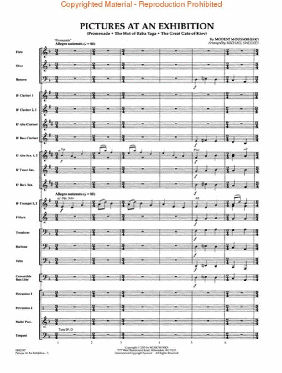 Pictures at an Exhibition Concert Band scores gallery preview page 2
