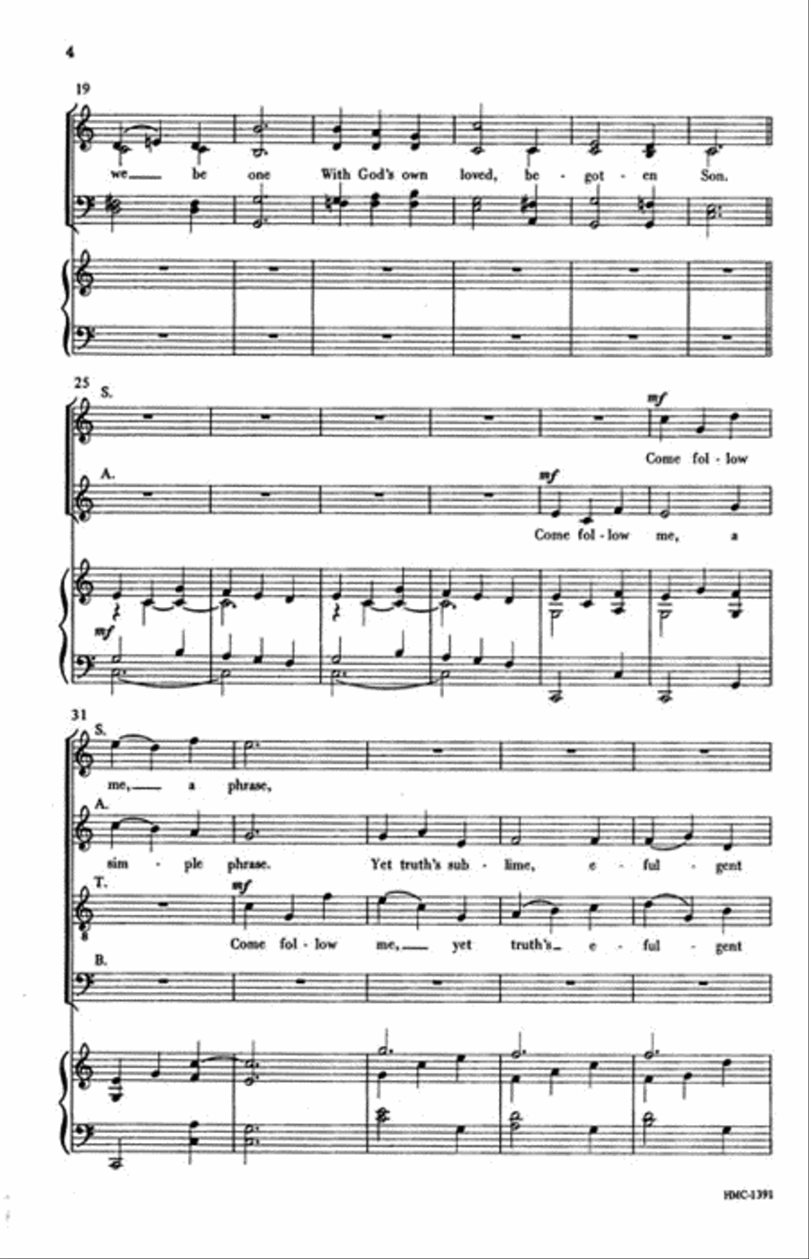 Come, Follow Me Come, Follow Me 4-Part scores gallery preview page 3
