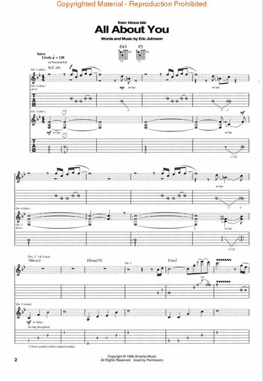 Best of Eric Johnson Electric Guitar scores gallery preview page 2