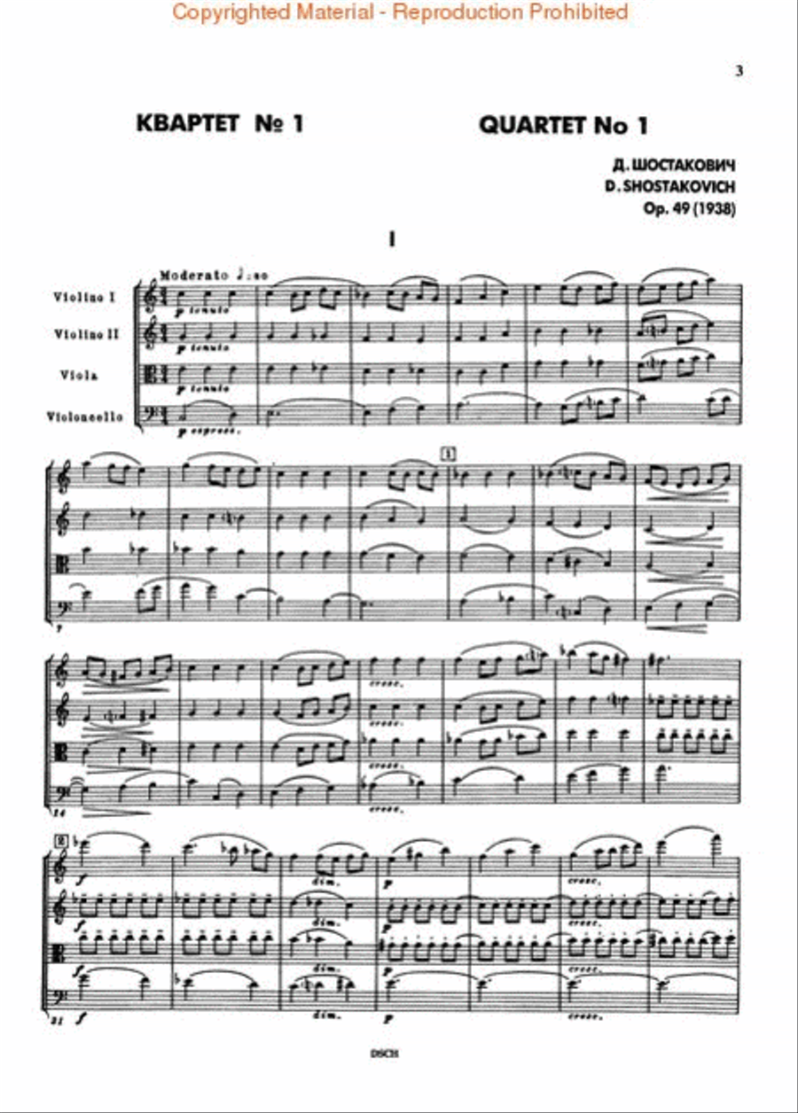 String Quartet No. 1, Op. 49 String Quartet scores gallery preview page 2