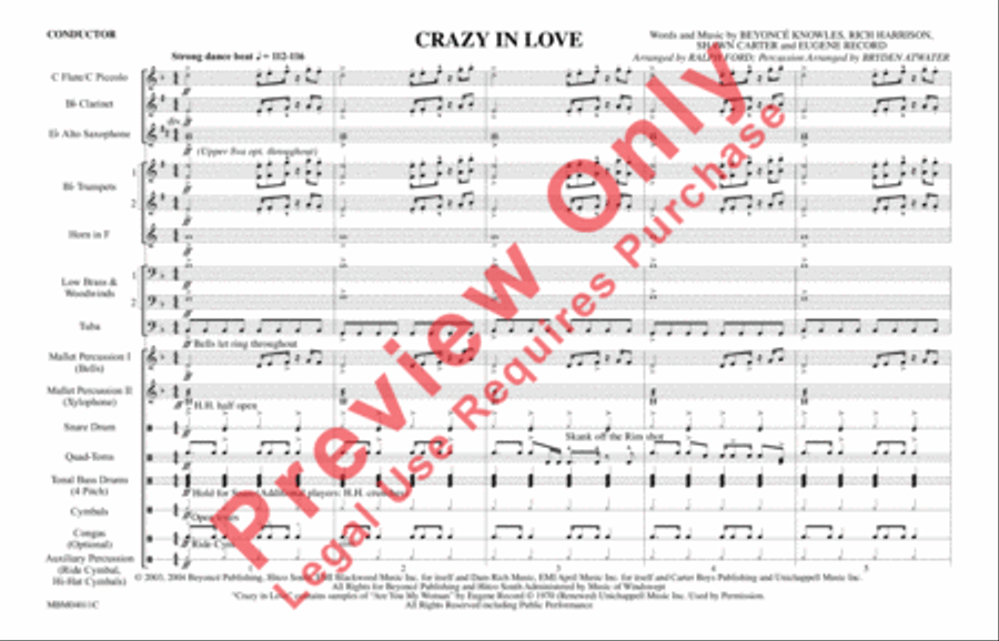 Crazy in Love Crazy in Love Marching Band scores gallery preview page 2