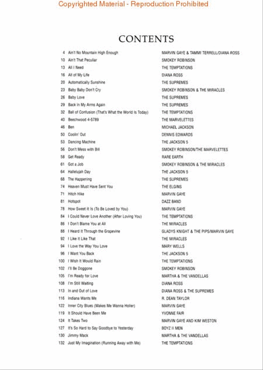 The Big Book of Motown Piano, Vocal, Guitar scores gallery preview page 2