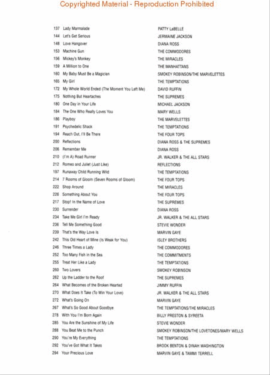 The Big Book of Motown Piano, Vocal, Guitar scores gallery preview page 3
