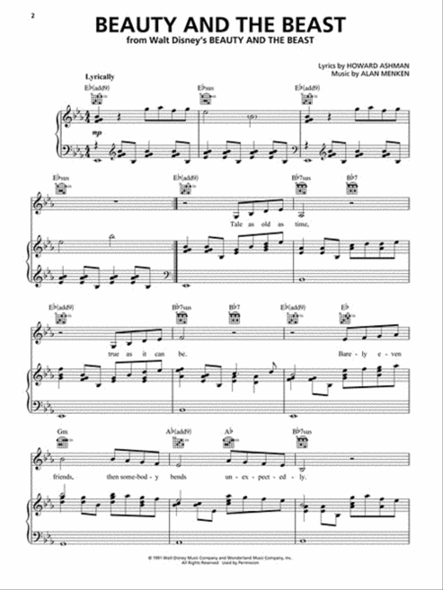 Disney Piano, Vocal, Guitar scores gallery preview page 3