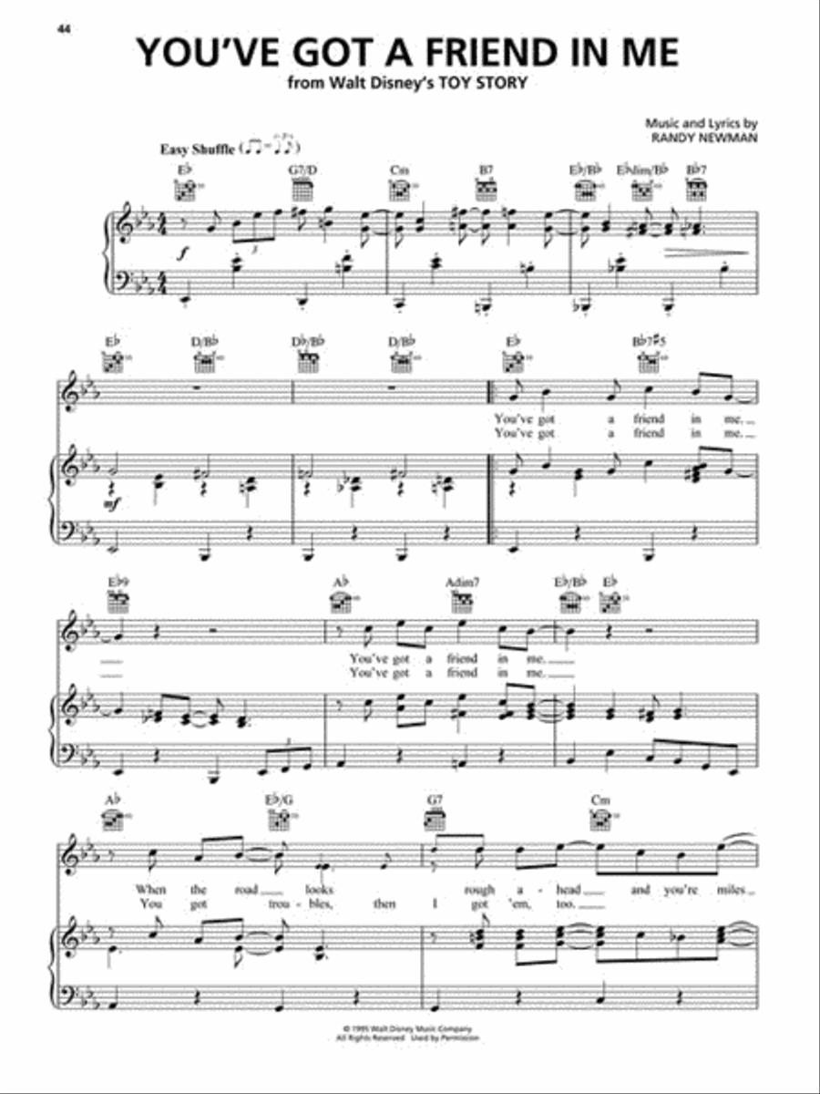 Disney Piano, Vocal, Guitar scores gallery preview page 4