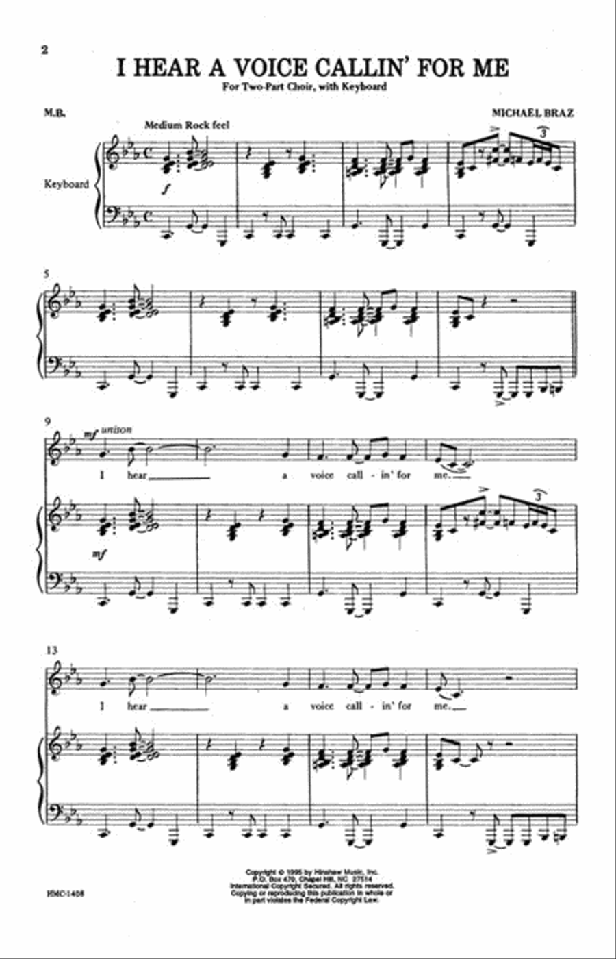 I Hear a Voice Callin' for Me 2-Part scores gallery preview page 2