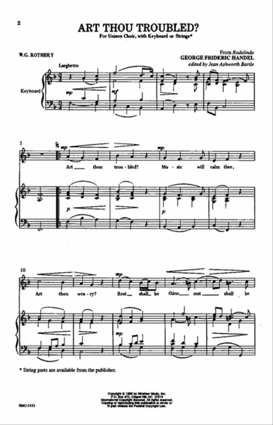 Art Thou Troubled Art Thou Troubled Unison Choir scores gallery preview page 2