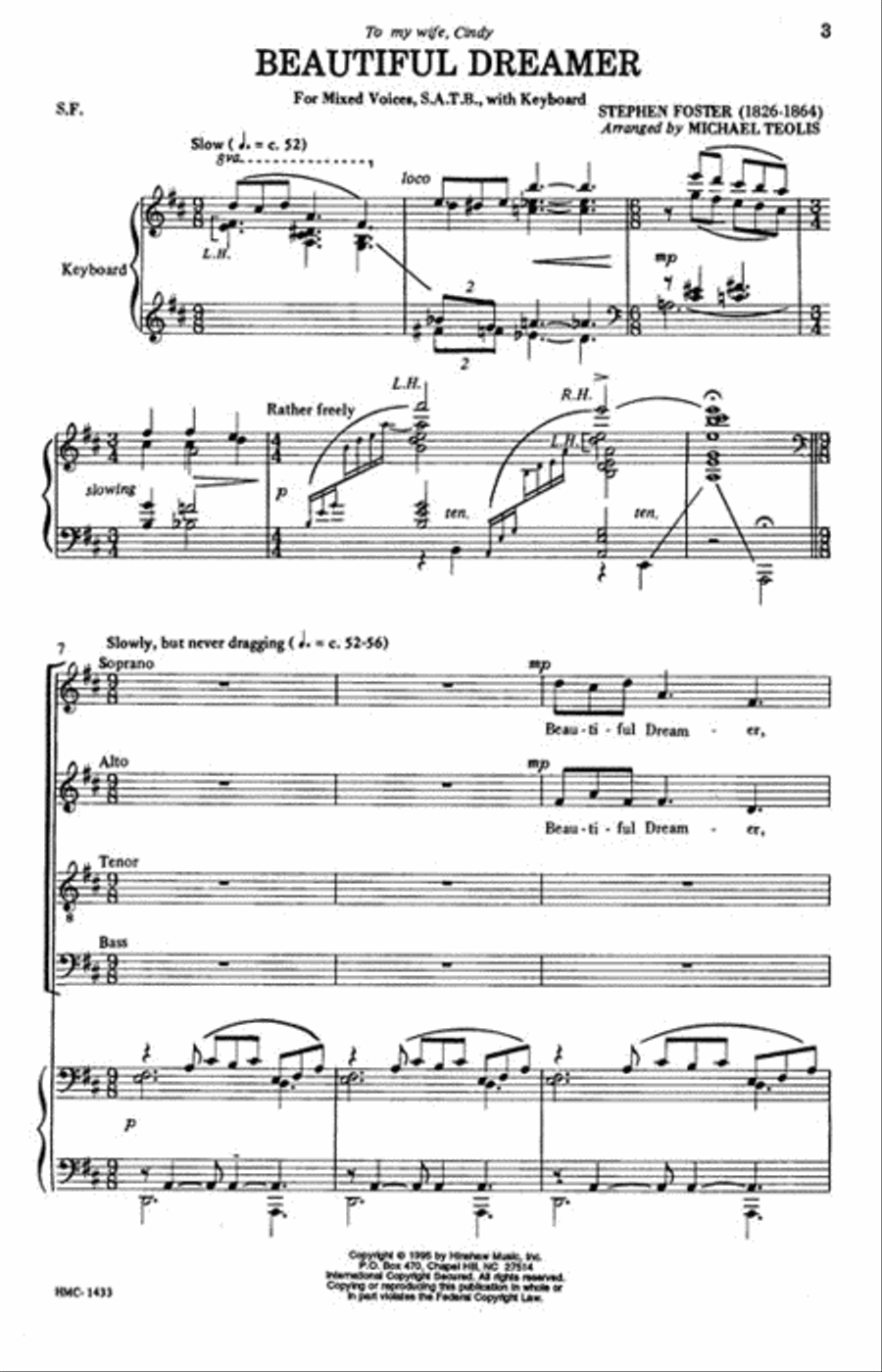 Beautiful Dreamer Beautiful Dreamer 4-Part scores gallery preview page 2