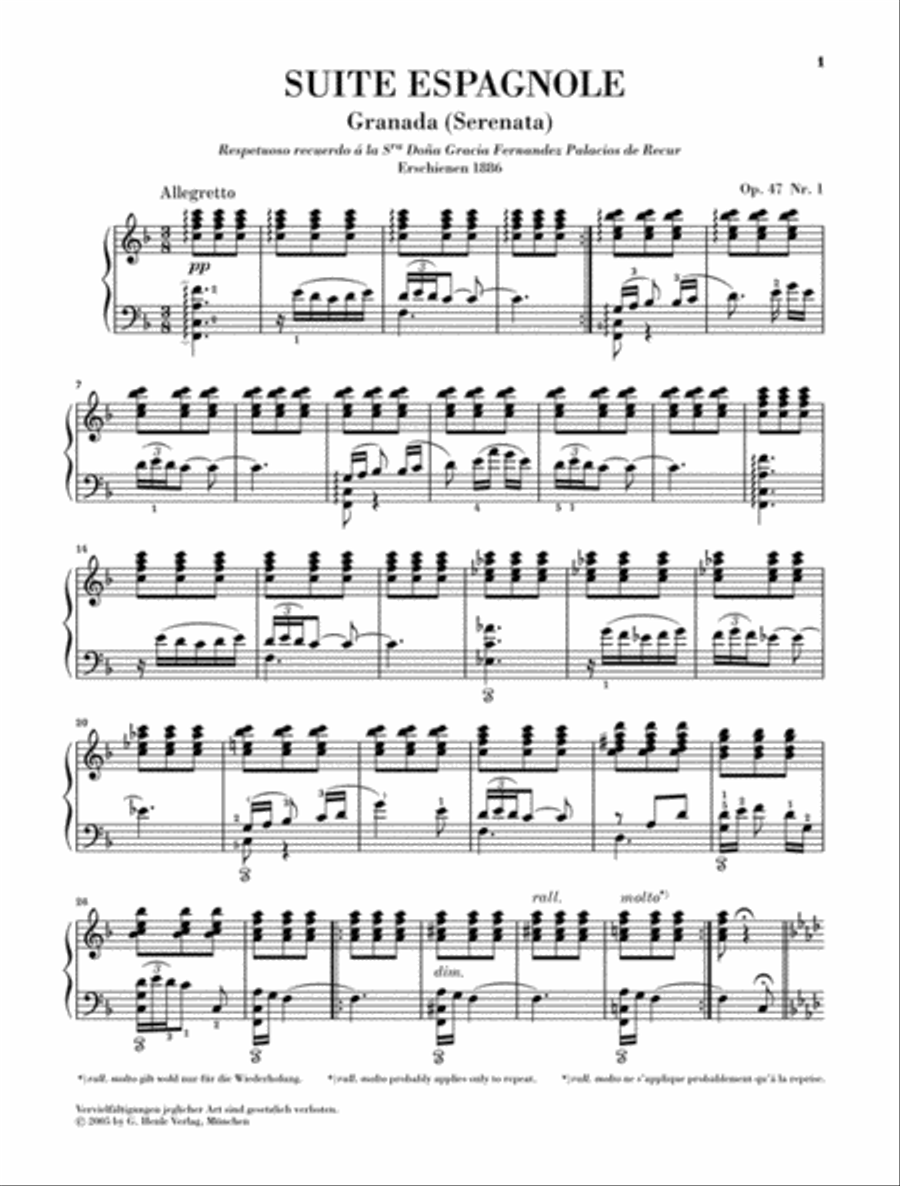 Suite Espagnole Op. 47 Suite Espagnole Op. 47 Piano Solo scores gallery preview page 2