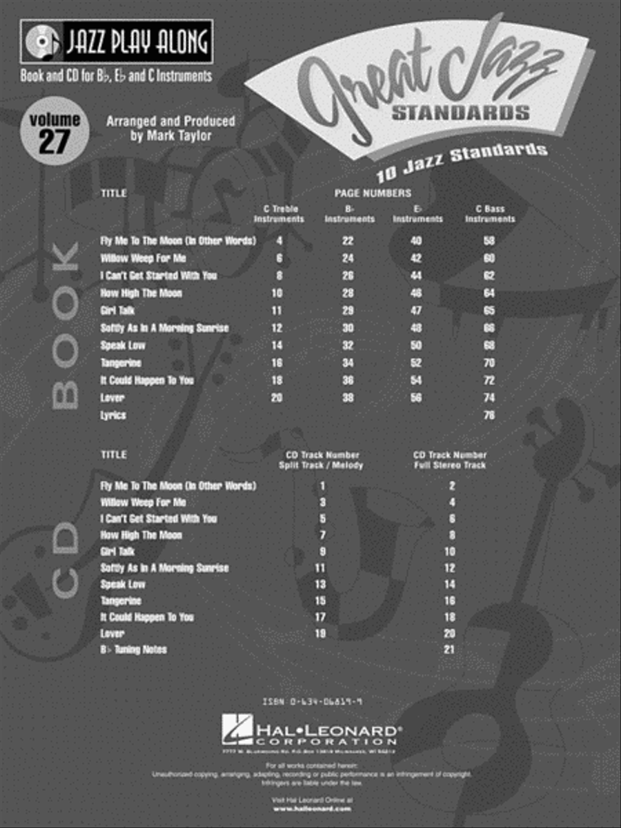 Great Jazz Standards - Volume 27 C Instrument scores gallery preview page 3