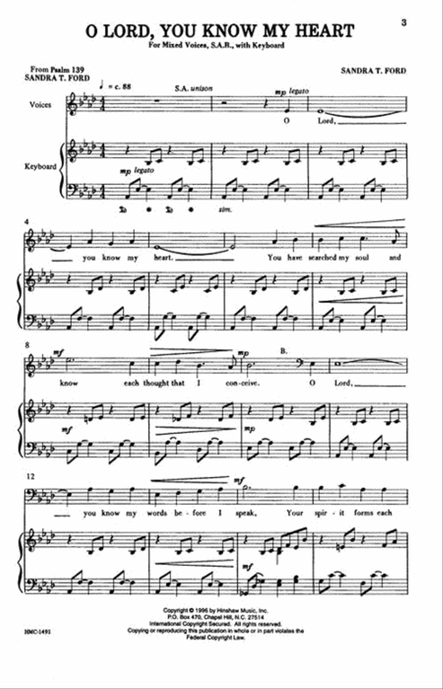 O Lord, You Know My Heart 3-Part scores gallery preview page 2