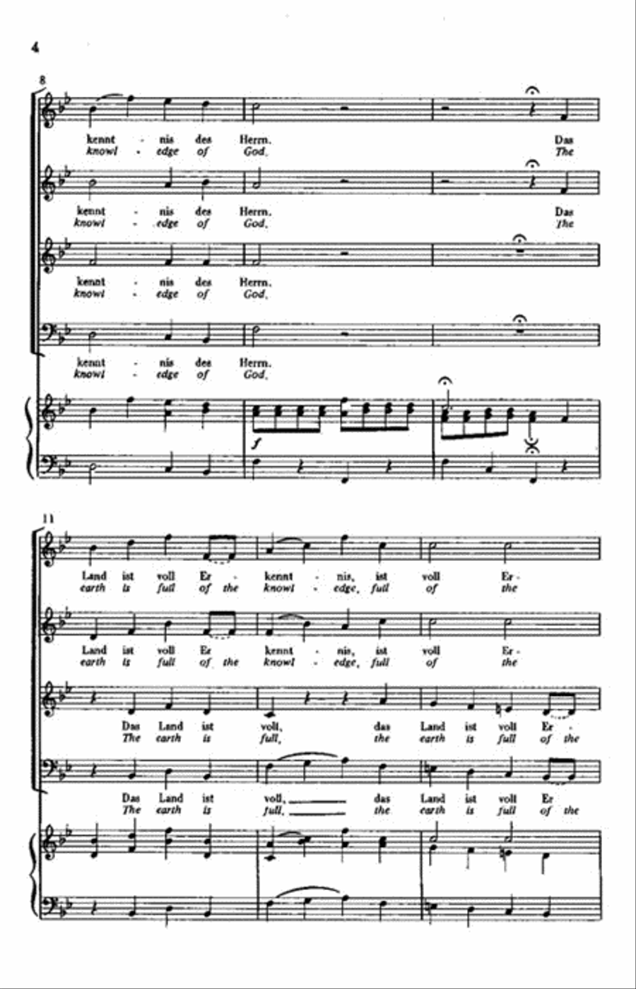 The Earth Is Full of the Knowledge of God (Der Land Is Voll) Choir scores gallery preview page 3