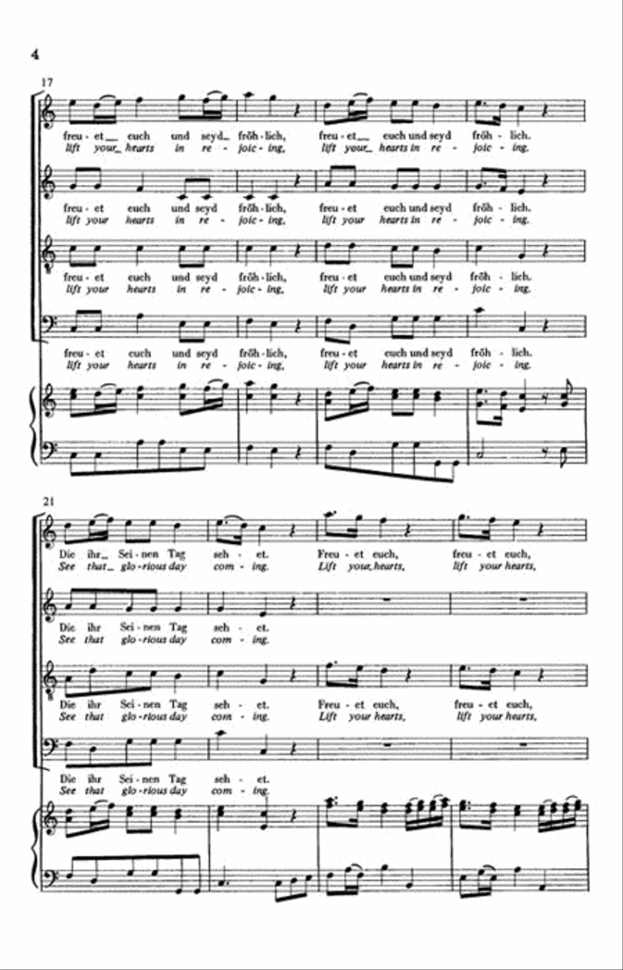 Lift Your Hearts, Rejoicing (freuet Euch Und Seyd Frohlich) 4-Part scores gallery preview page 3