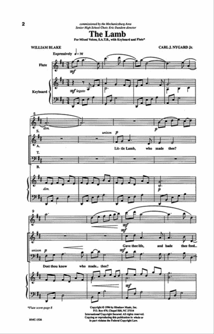 The Lamb The Lamb 4-Part scores gallery preview page 2
