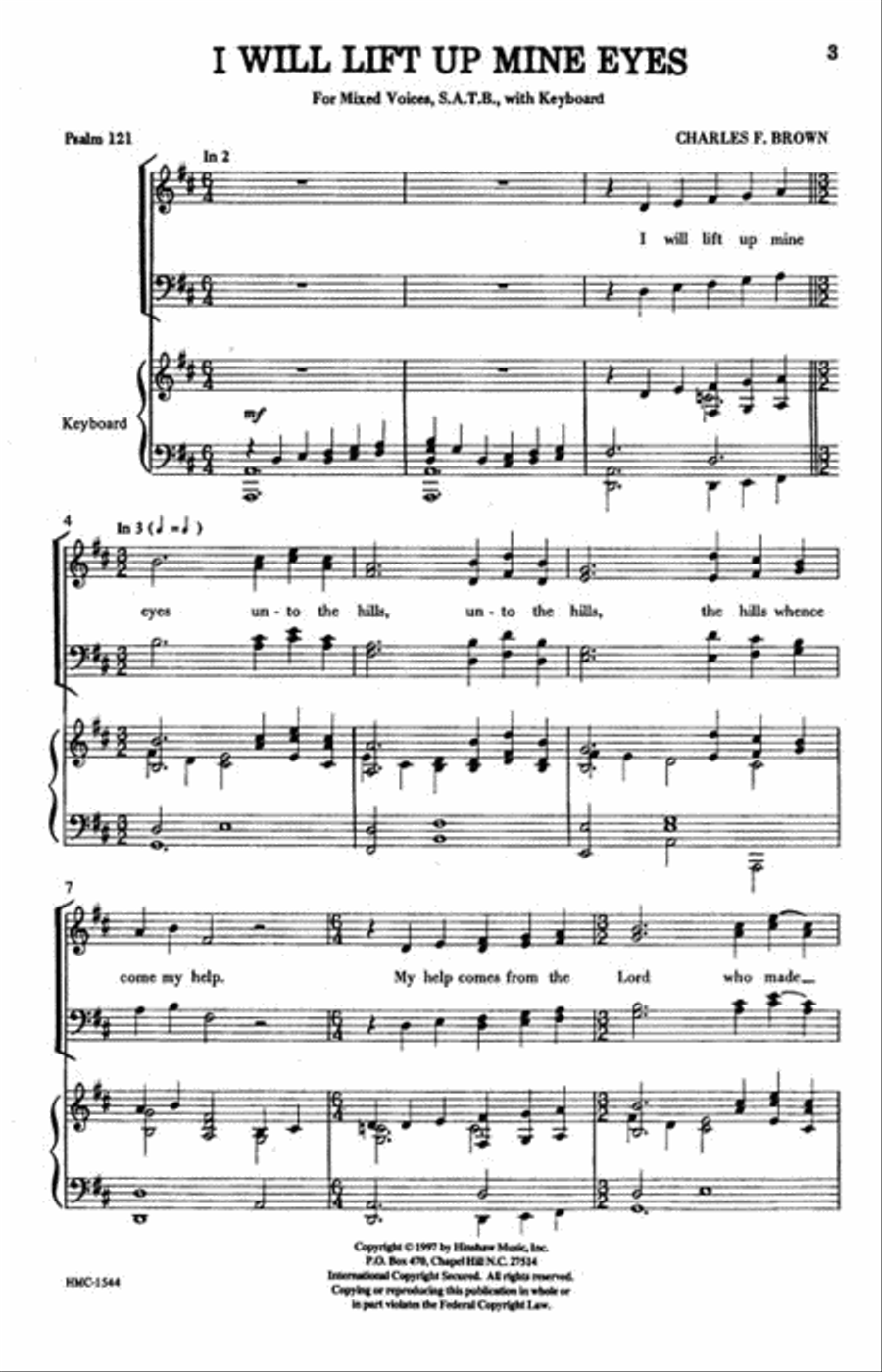 I Will Lift Up Mine Eyes 4-Part scores gallery preview page 2