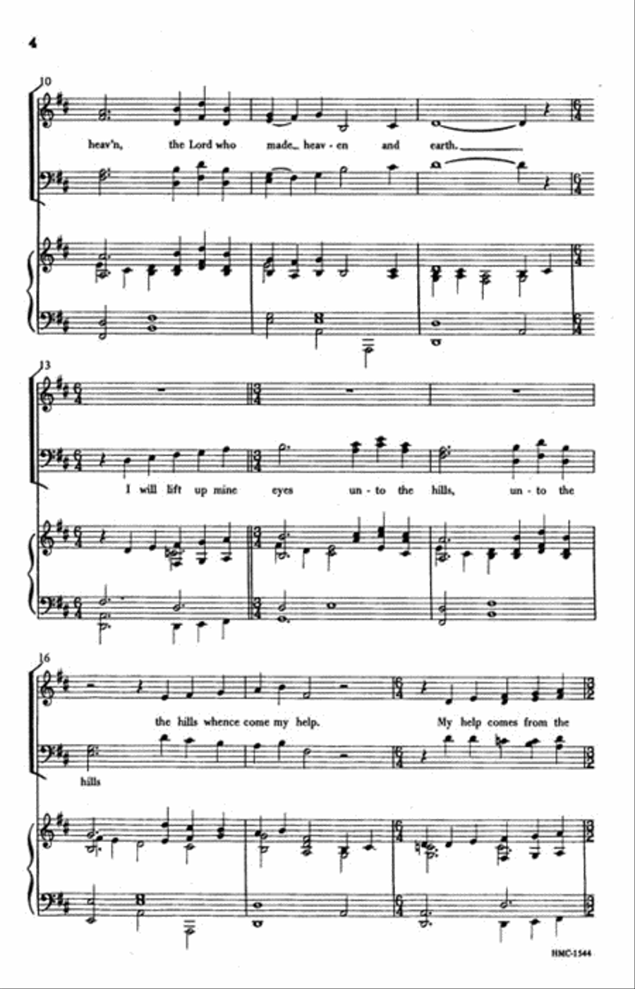 I Will Lift Up Mine Eyes 4-Part scores gallery preview page 3