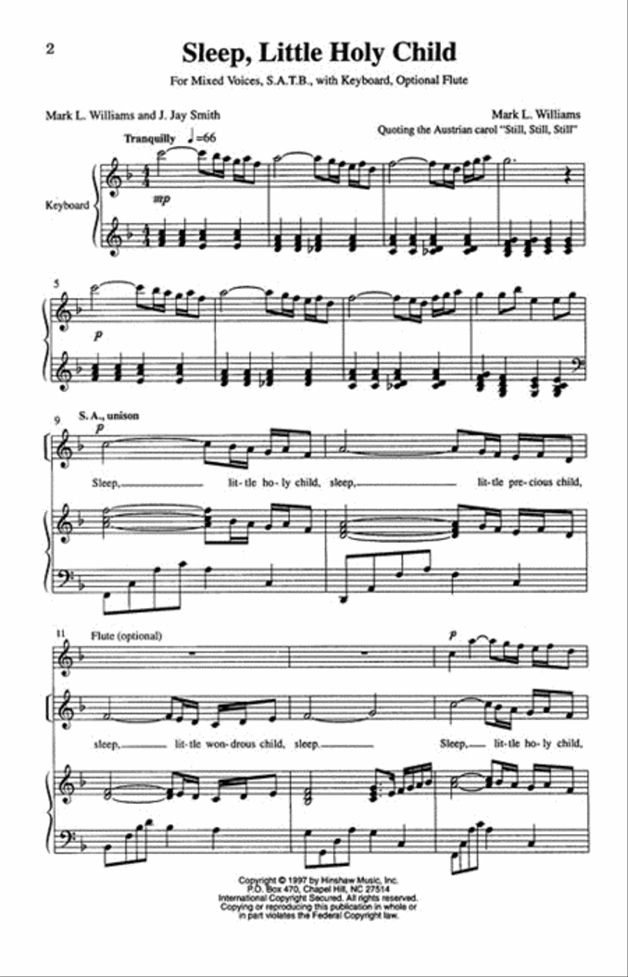 Sleep, Little Holy Child Sleep, Little Holy Child 4-Part scores gallery preview page 2