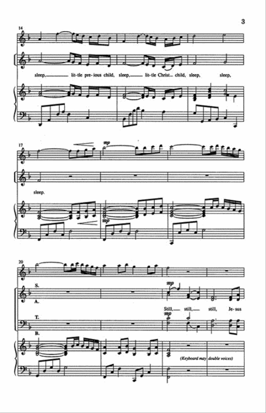 Sleep, Little Holy Child Sleep, Little Holy Child 4-Part scores gallery preview page 3