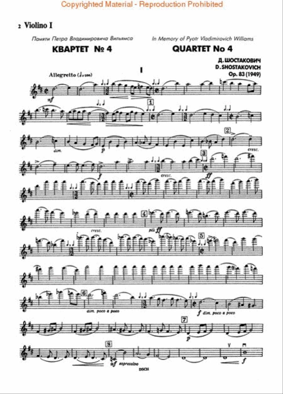 String Quartet No. 4, Op. 83 String Quartet scores gallery preview page 2
