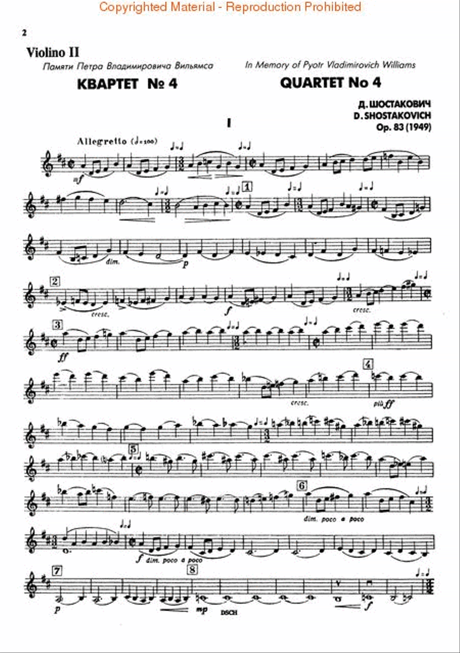String Quartet No. 4, Op. 83 String Quartet scores gallery preview page 4