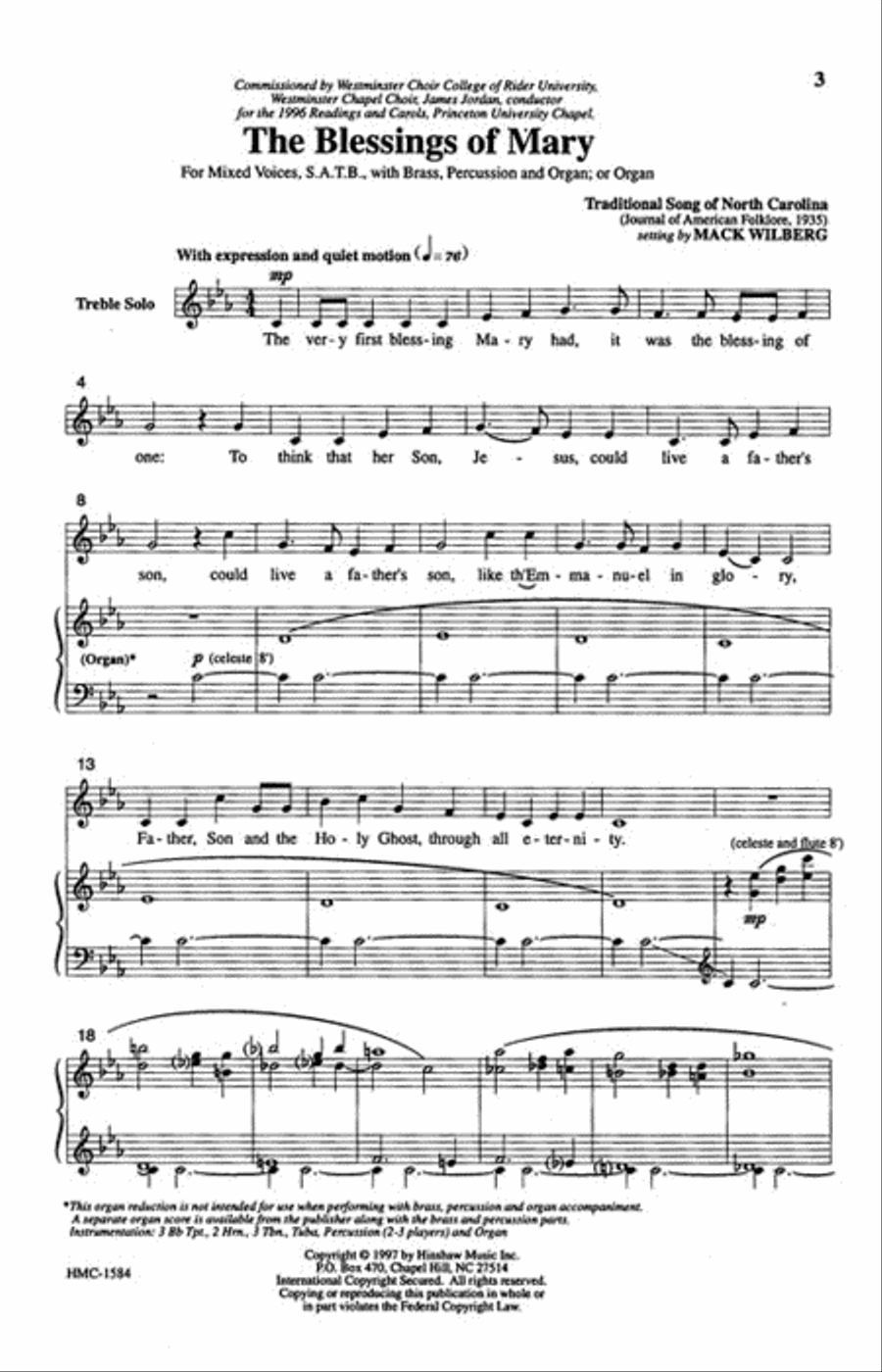 The Blessings Of Mary The Blessings Of Mary 4-Part scores gallery preview page 2