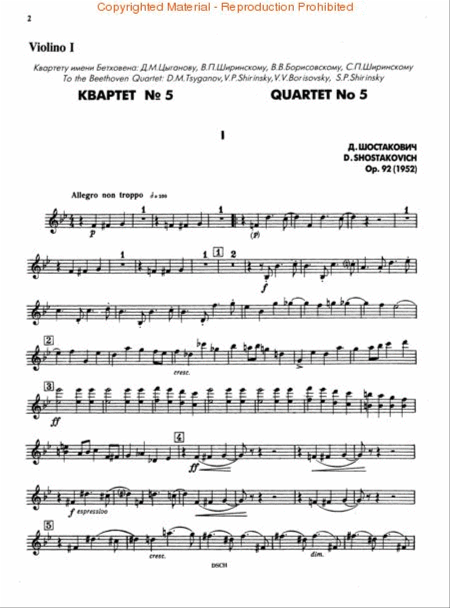 String Quartet No. 5, Op. 92 String Quartet scores gallery preview page 2