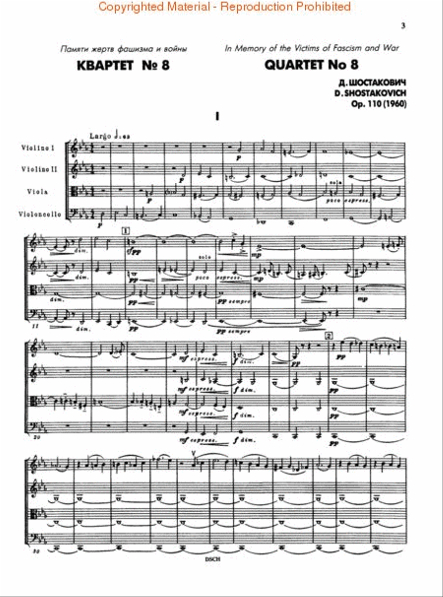 String Quartet No. 8, Op. 110 String Quartet scores gallery preview page 2