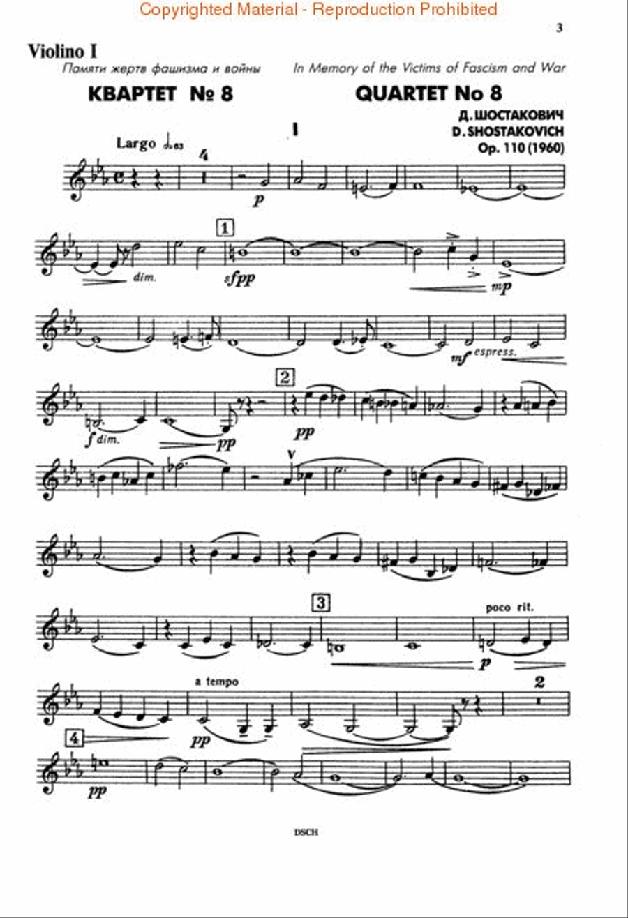 String Quartet No. 8, Op. 110 String Quartet scores gallery preview page 2