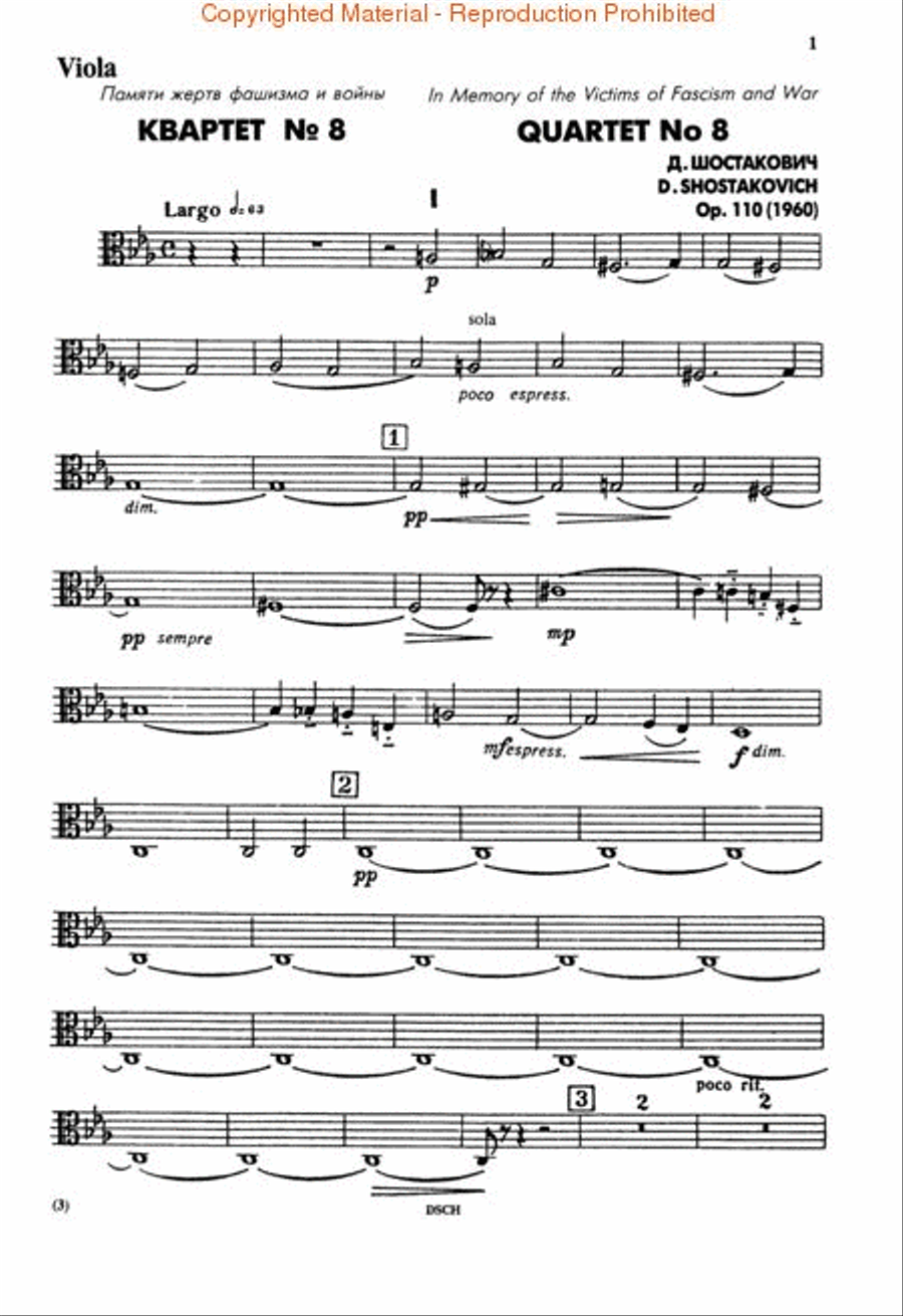 String Quartet No. 8, Op. 110 String Quartet scores gallery preview page 3