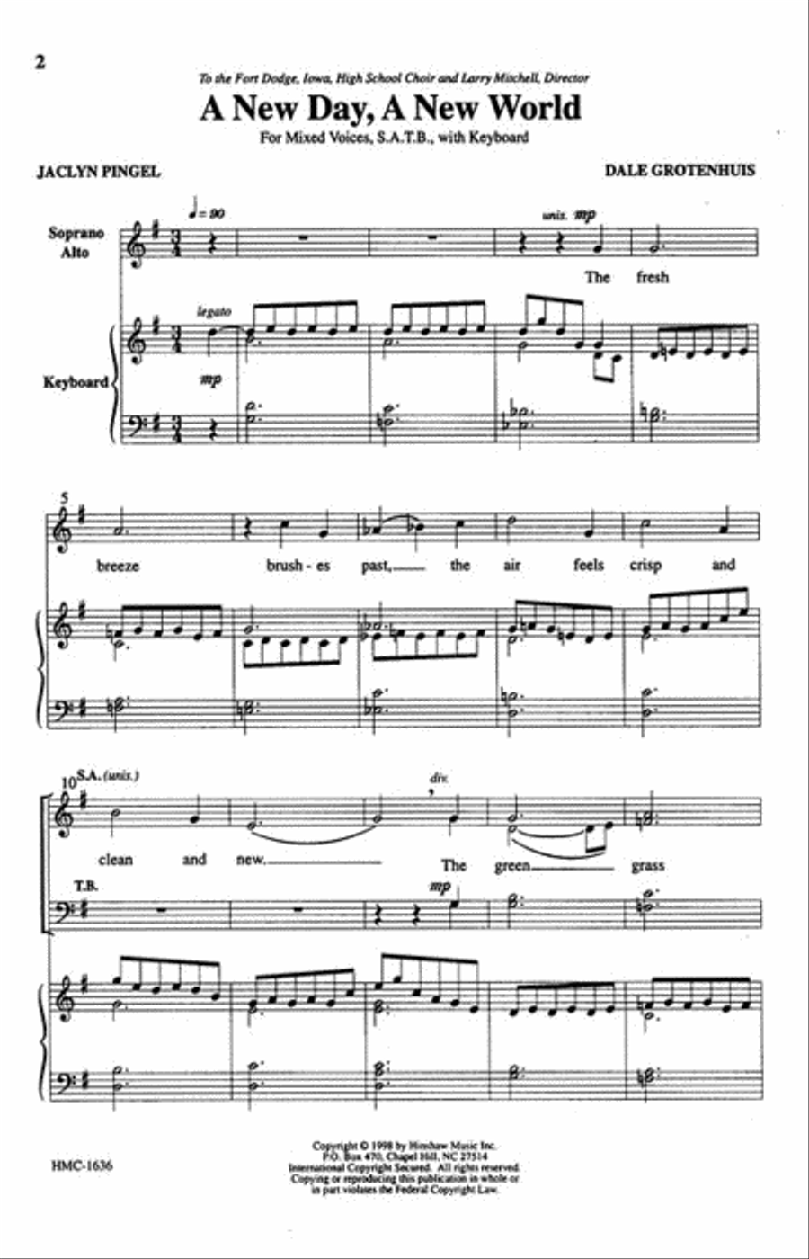 A New Day, A New World A New Day, A New World 4-Part scores gallery preview page 2