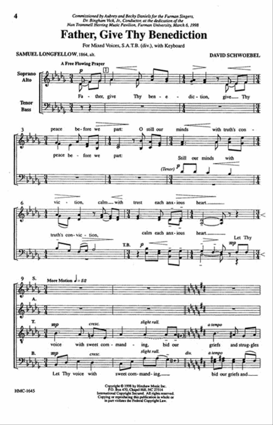 Father, Give Thy Benediction 4-Part scores gallery preview page 2