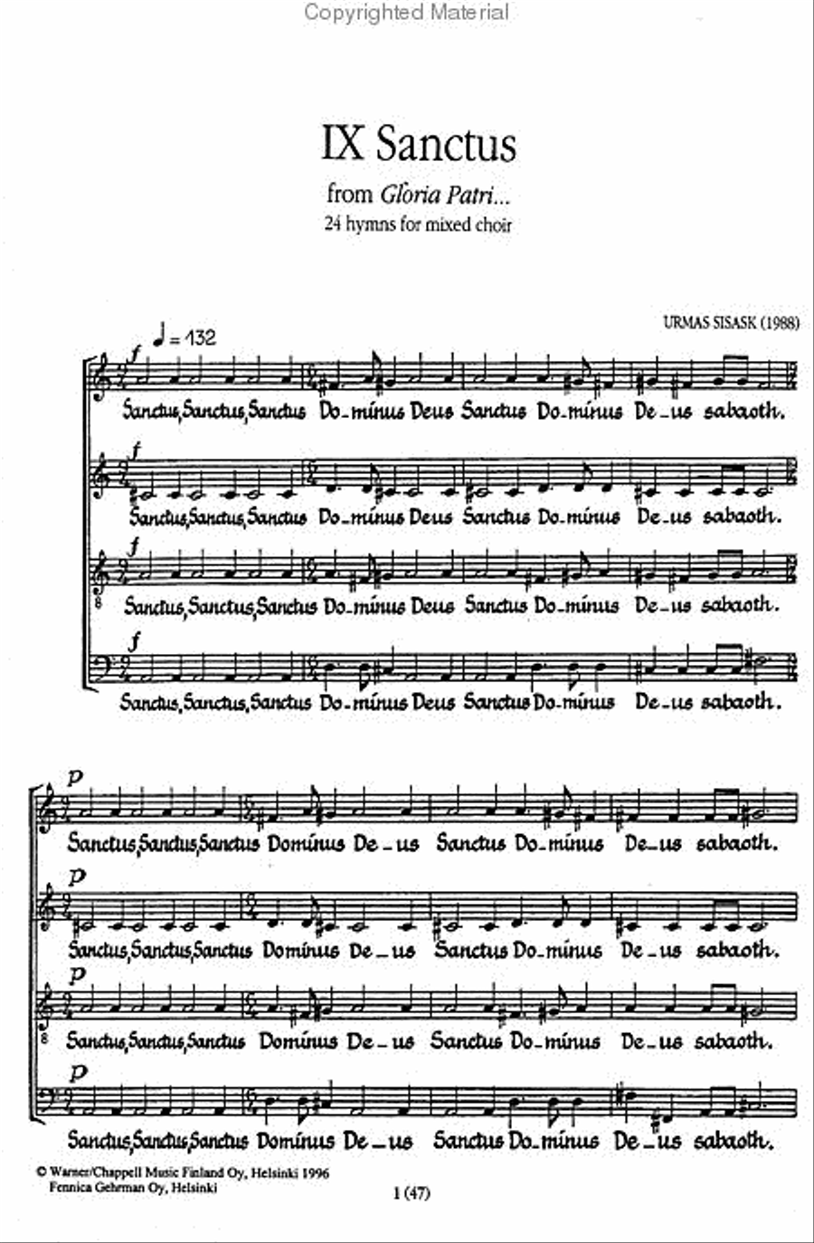 Gloria Patri 4-Part scores gallery preview page 4