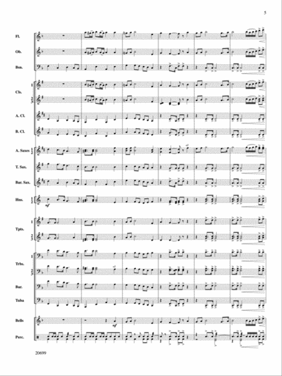 I Heard a March on Christmas Day Concert Band scores gallery preview page 5