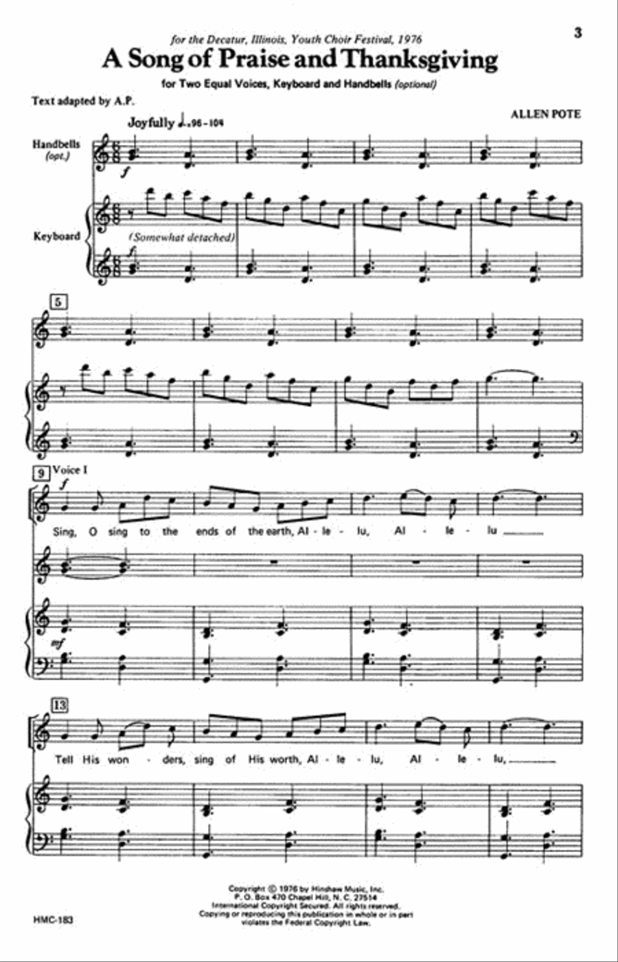 A Song Of Praise And Thanksgiving Choir scores gallery preview page 2